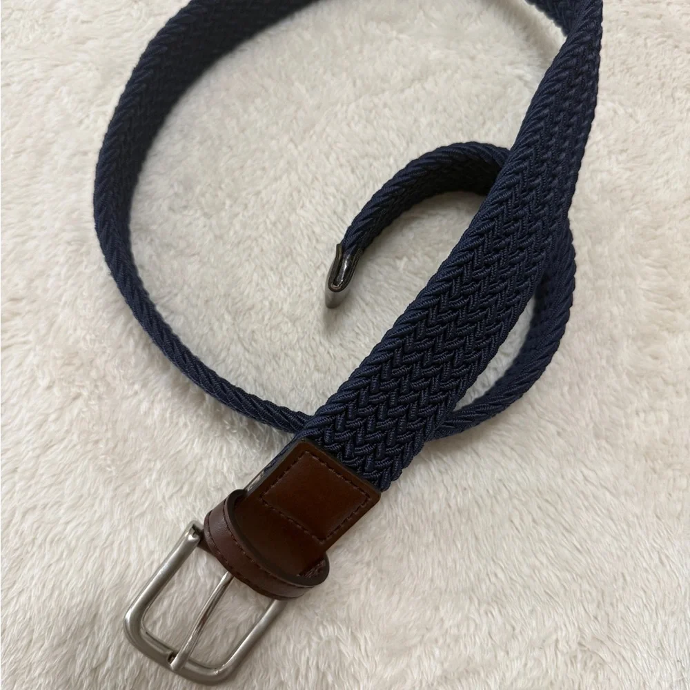 Cat & Jack Navy and Brown Kids Woven Belt